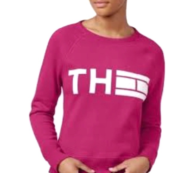 pink tommy hilfiger sweatshirt